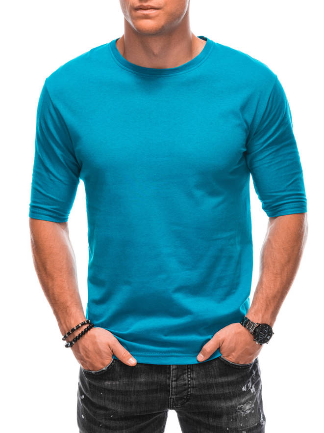 T-shirt męski basic 1896S - turkusowy