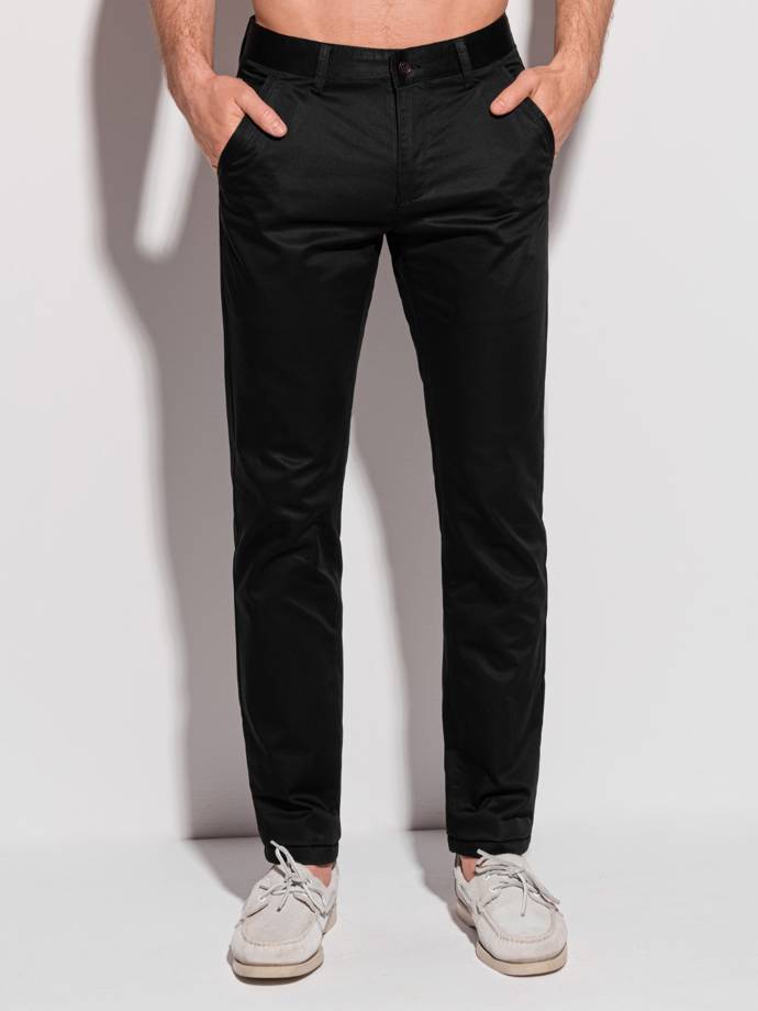 Spodnie męskie chino 1339P - czarne