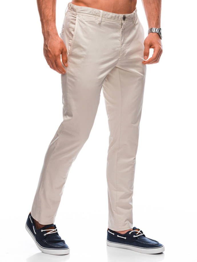 Spodnie męskie chino 1359P - beżowe