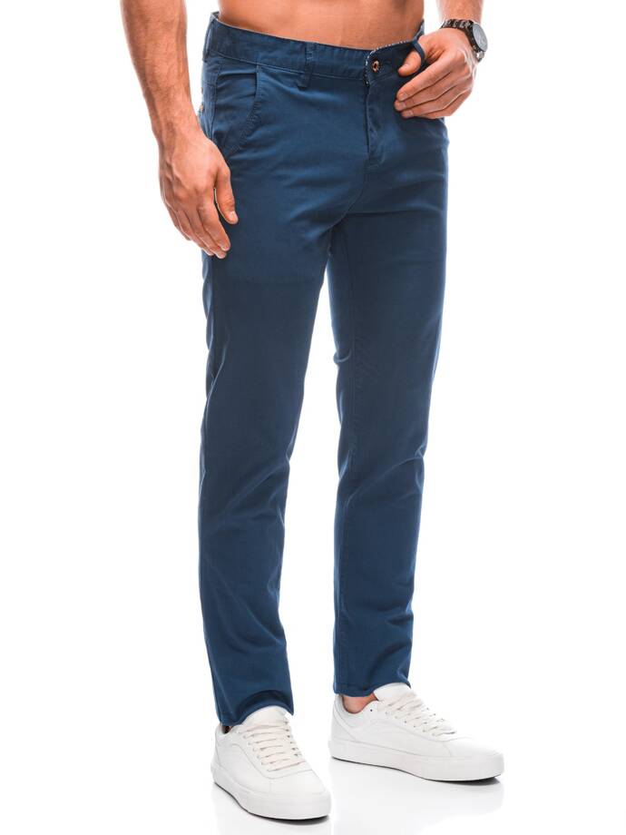 Spodnie męskie chino 1424P - ciemnoniebieskie